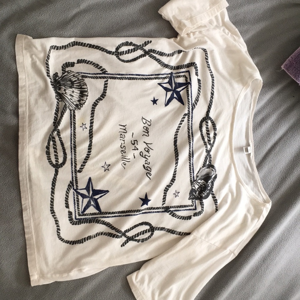 J.CREW casual graphic quarter length sleeve t